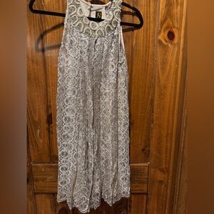 Anthropologie Holiday Cream Elegant Lace with Beading Dress